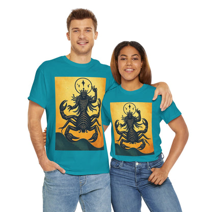 Unisex Heavy Cotton T-Shirt, Scorpion King, Print Art, Scorpio Zodiac Design