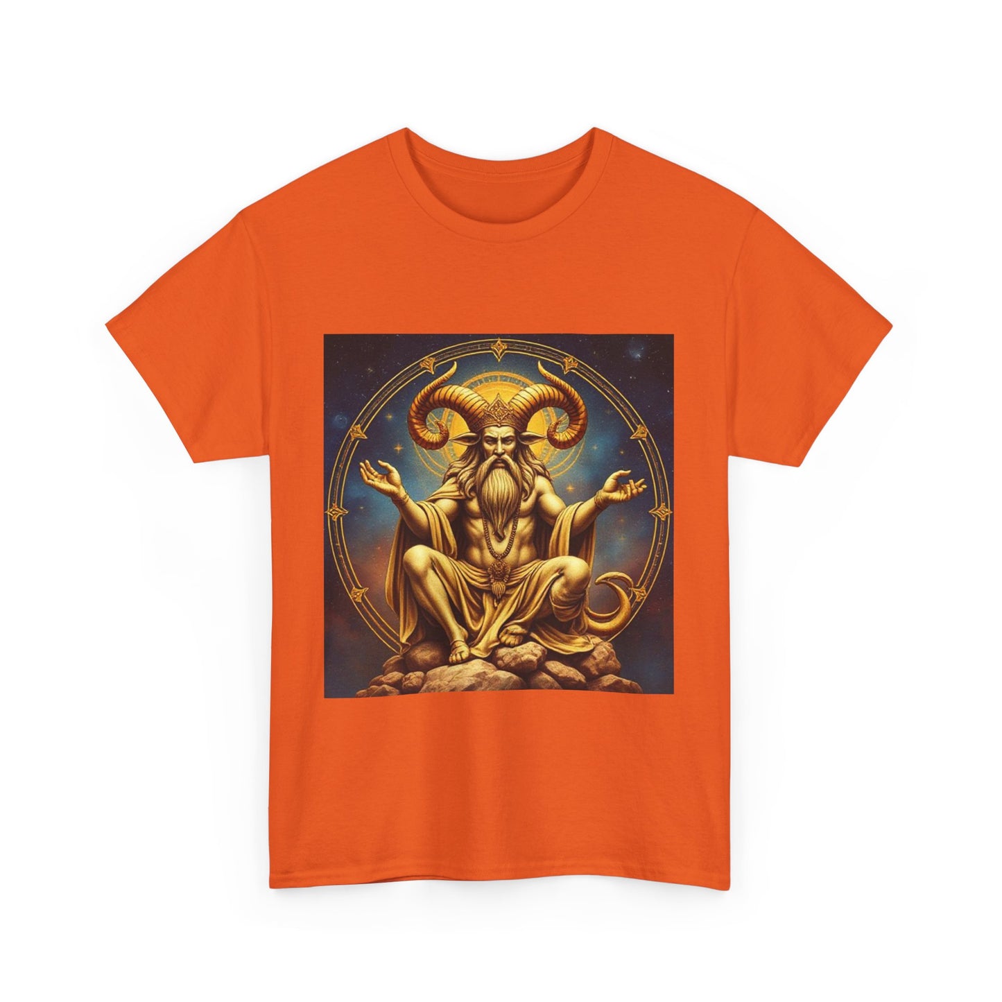 Unisex Heavy Cotton T-Shirt, On The Throne, Taurus Zodiac Design