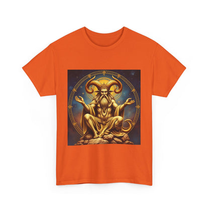 Unisex Heavy Cotton T-Shirt, On The Throne, Taurus Zodiac Design