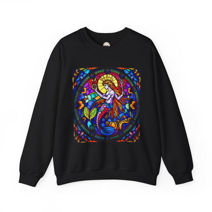 Unisex Heavy Blend™ Crewneck Sweatshirt, Glass 1, Aquarius Zodiac Design