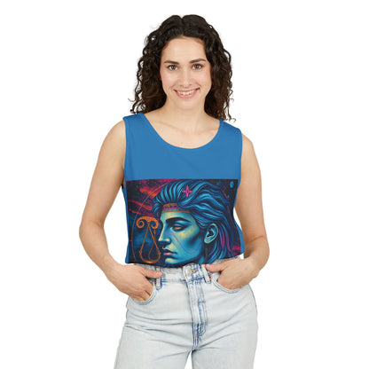 Unisex Garment-Dyed, Tank Top, Libra Design, Pop Art v1, 100% US cotton