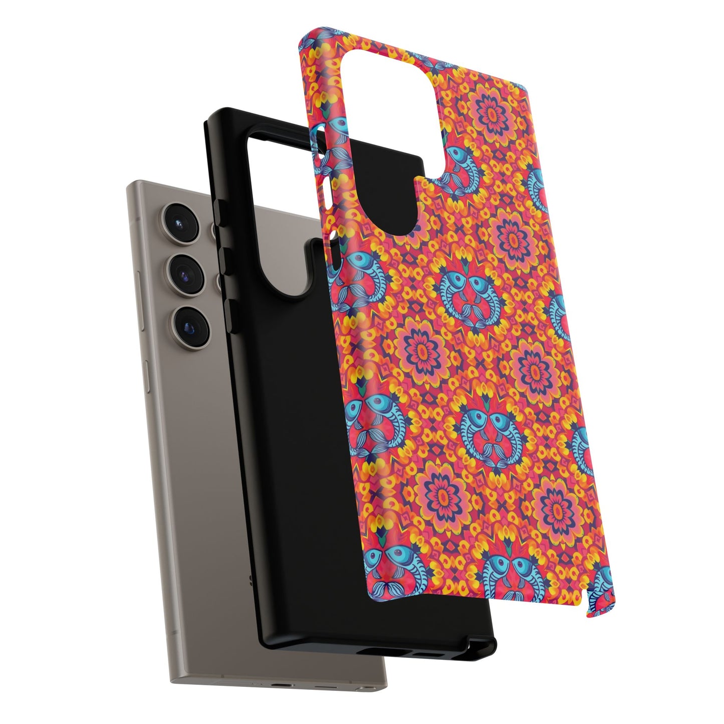 Tough Cases, Pisces, Zodiac v1, Flower Pattern