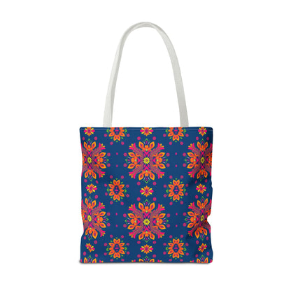 Tote Bag, (AOP), Gemini, Zodiac v4, Flower Pattern