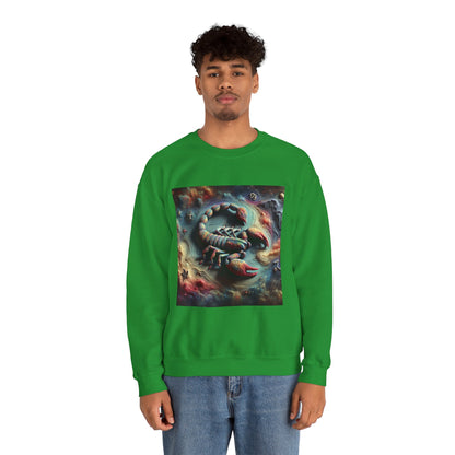 Unisex Heavy Blend™ Crewneck Sweatshirt, Trippy Mist Scorpion, Scorpio Zodiac Design