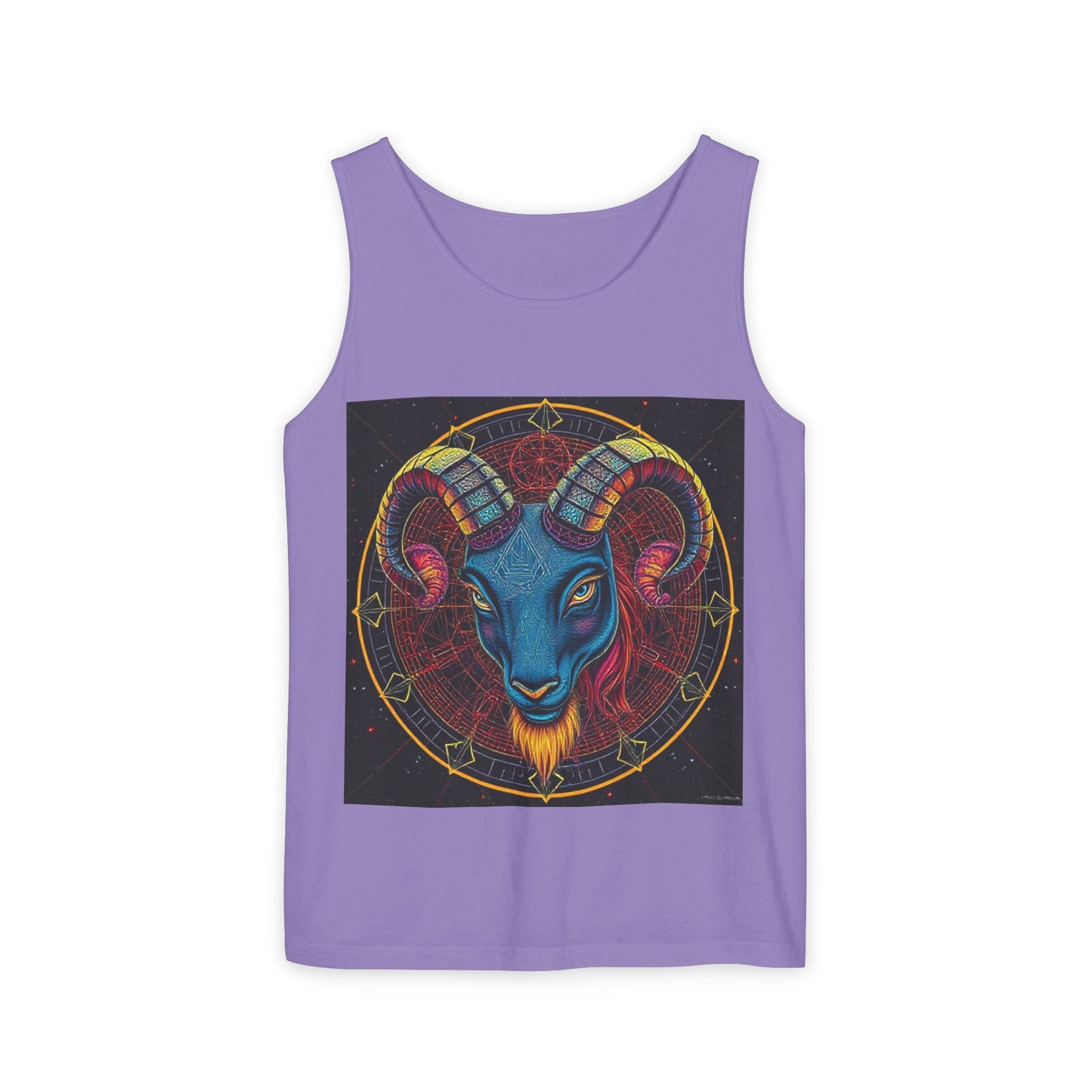 Unisex Garment-Dyed, Tank Top, Aries Design, Pop Art, 100% Ringspun US cotton
