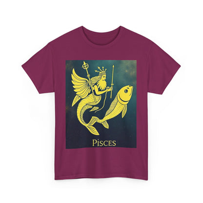 Unisex Heavy Cotton T-Shirt, Pisces Queen, Zodiac Design