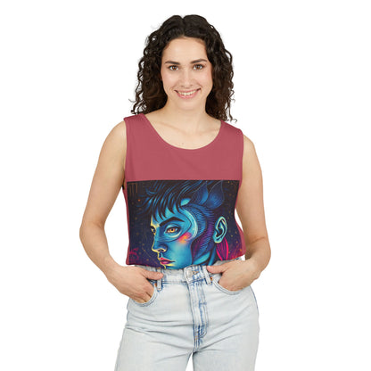 Unisex Garment-Dyed, Tank Top, Pisces Design, Pop Art v1, 100% US cotton