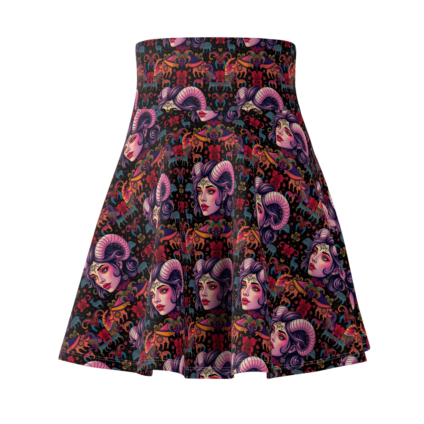 Women's Skater Skirt, (AOP), Taurus, Zodiac v1, Sexy Pattern