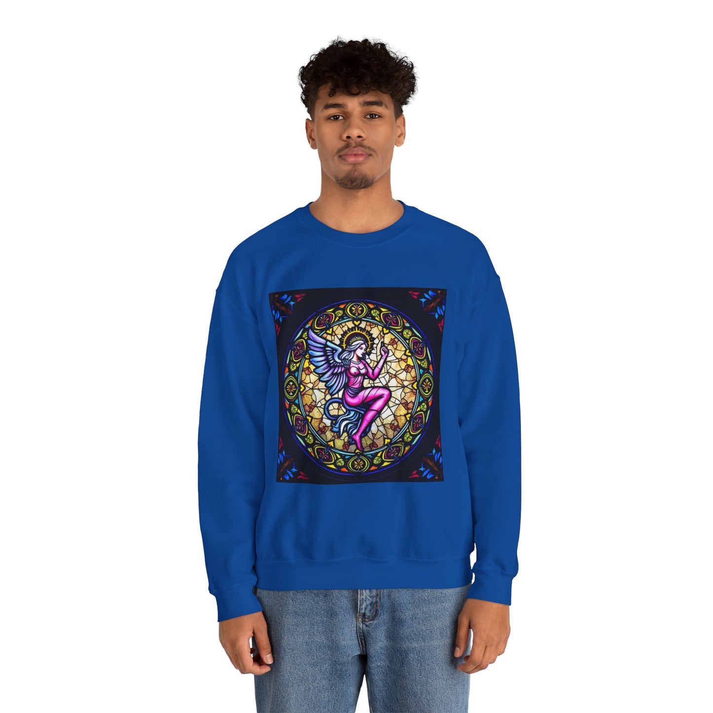 Unisex Heavy Blend™ Crewneck Sweatshirt, Glass 1, Virgo Zodiac Design