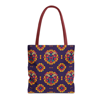 Tote Bag (AOP), Taurus, Zodiac v2, Flower Pattern