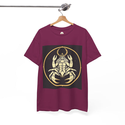 Unisex Heavy Cotton T-Shirt, Scorpio King, Print Art, Zodiac Design