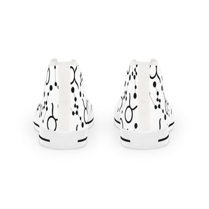 Men's High Top Sneakers, Breathable polyester canvas, Taurus Zodiac Design