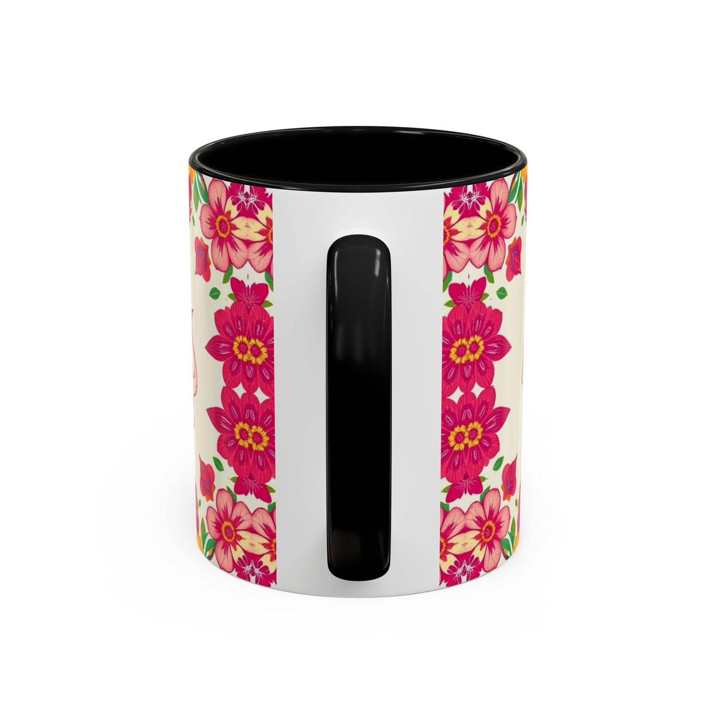 Accent Coffee Mug, Capricorn, Zodiac v2, Flower Pattern, (11, 15oz)