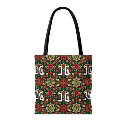 Tote Bag, (AOP), Gemini, Zodiac, Flower Pattern