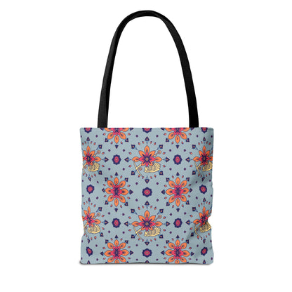 Tote Bag, (AOP), Sagittarius, Zodiac v1, Flower Pattern