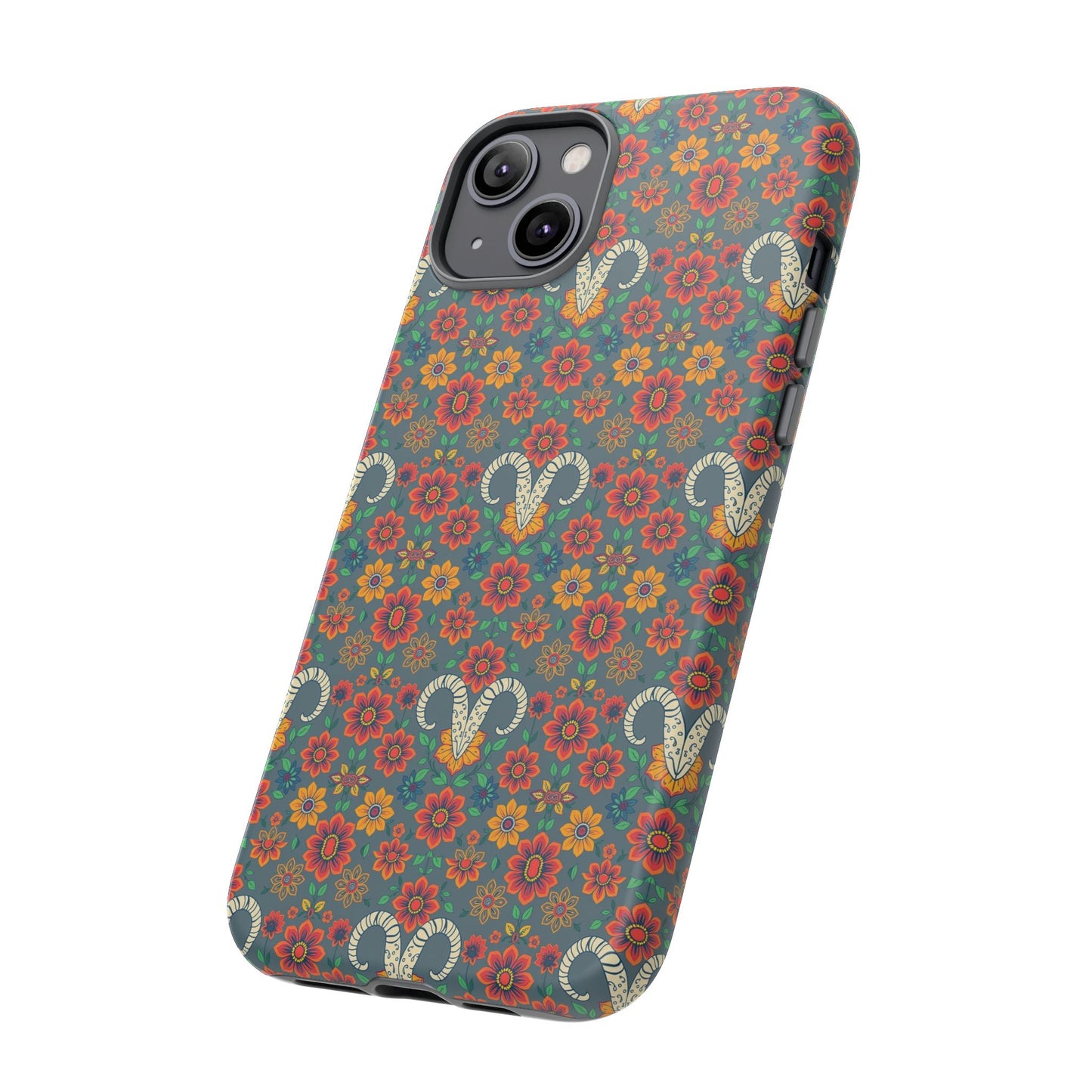 Tough Cases, Aries, Zodiac v3, Flower Pattern