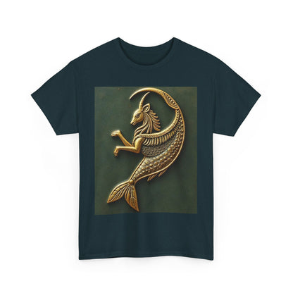 Unisex Heavy Cotton T-Shirt, Capricorn Animal v1, Symbol, Zodiac Design