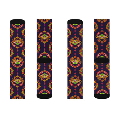 Sublimation Socks, Cancer, Zodiac  v4, Jewel Pattern