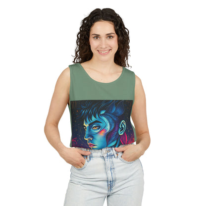 Unisex Garment-Dyed, Tank Top, Pisces Design, Pop Art v1, 100% US cotton
