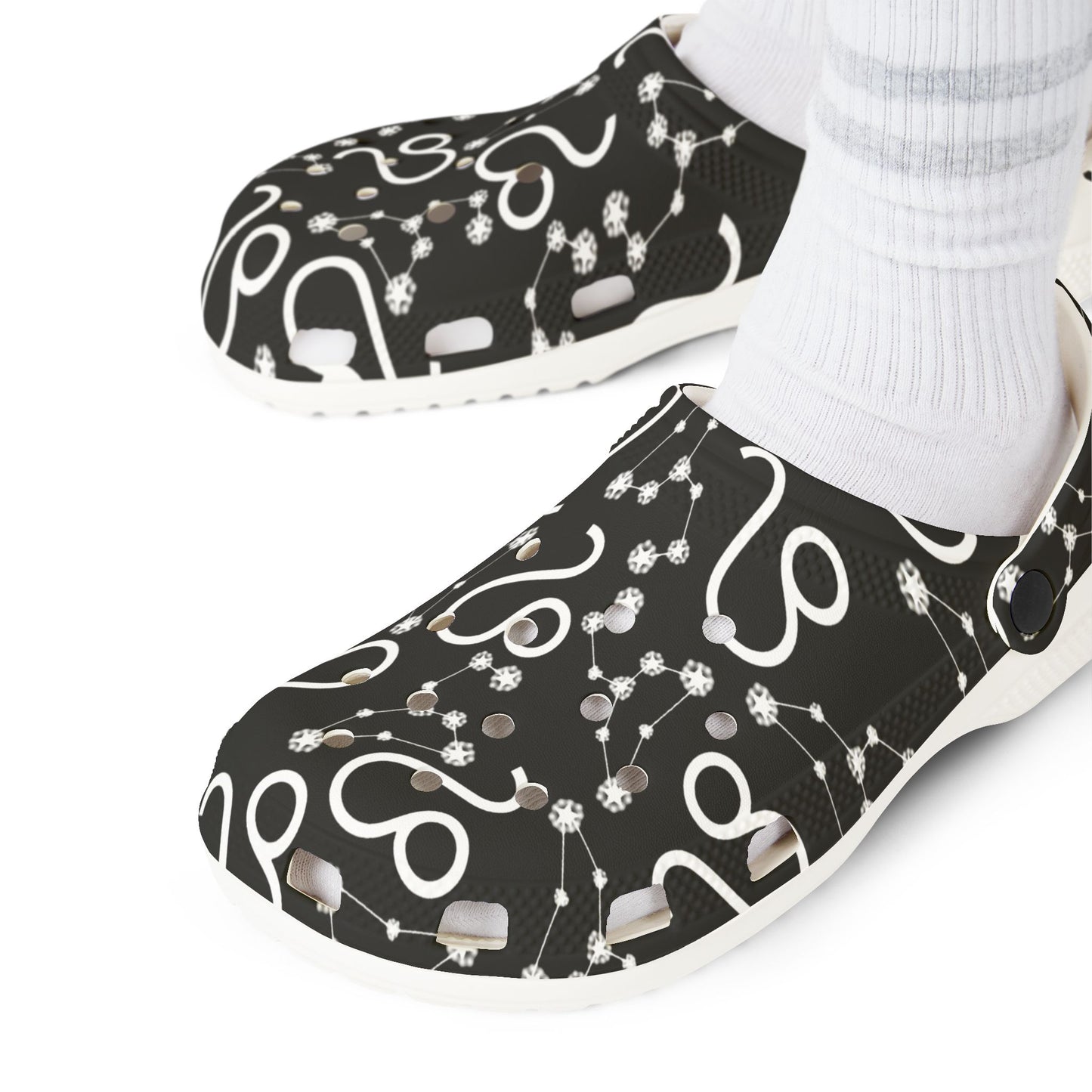EVA Foam Rubber Shoes (AOP), Material 100% EVA, Leo Zodiac Design