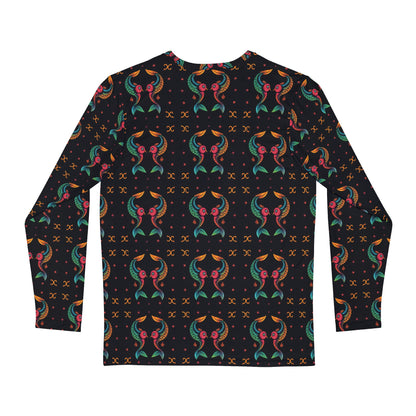 Men's Long Sleeve Shirt, (AOP), Pisces, Zodiac v3, Pattern