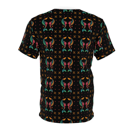 Unisex Cut & Sew T-Shirt, AOP, Pisces, Zodiac, Pattern