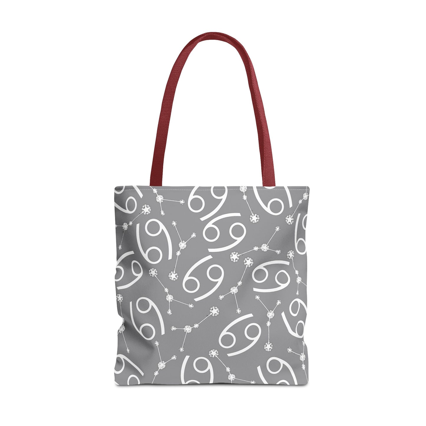 Tote Bag, Cancer Zodiac Sign, AOP, (Grey, White)