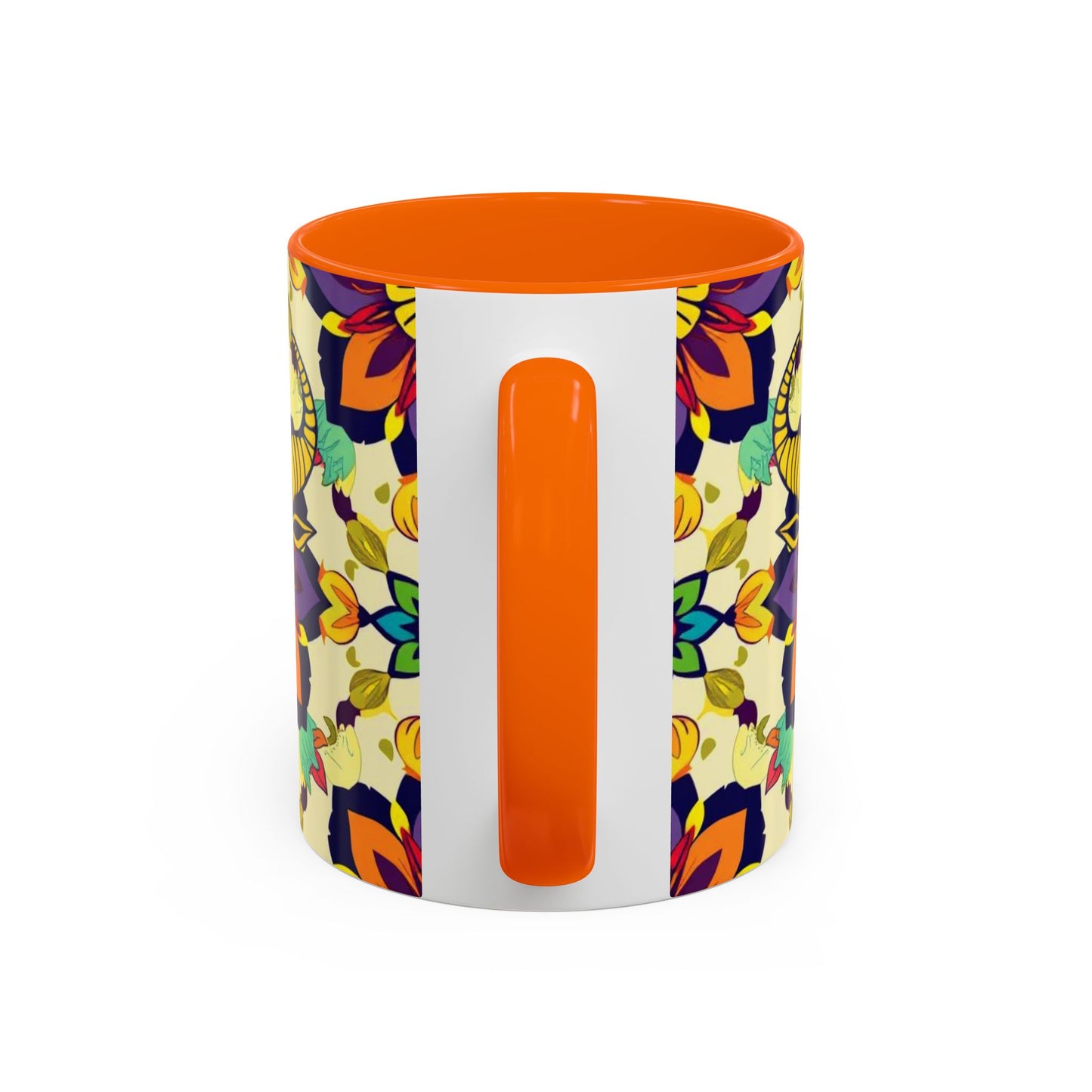Accent Coffee Mug, Taurus, Zodiac v3. Flower Pattern, (11, 15oz)