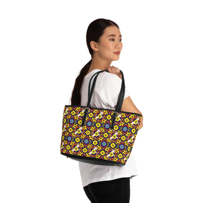 Leather Shoulder Bag, Aquarius, Zodiac, Flower Pattern