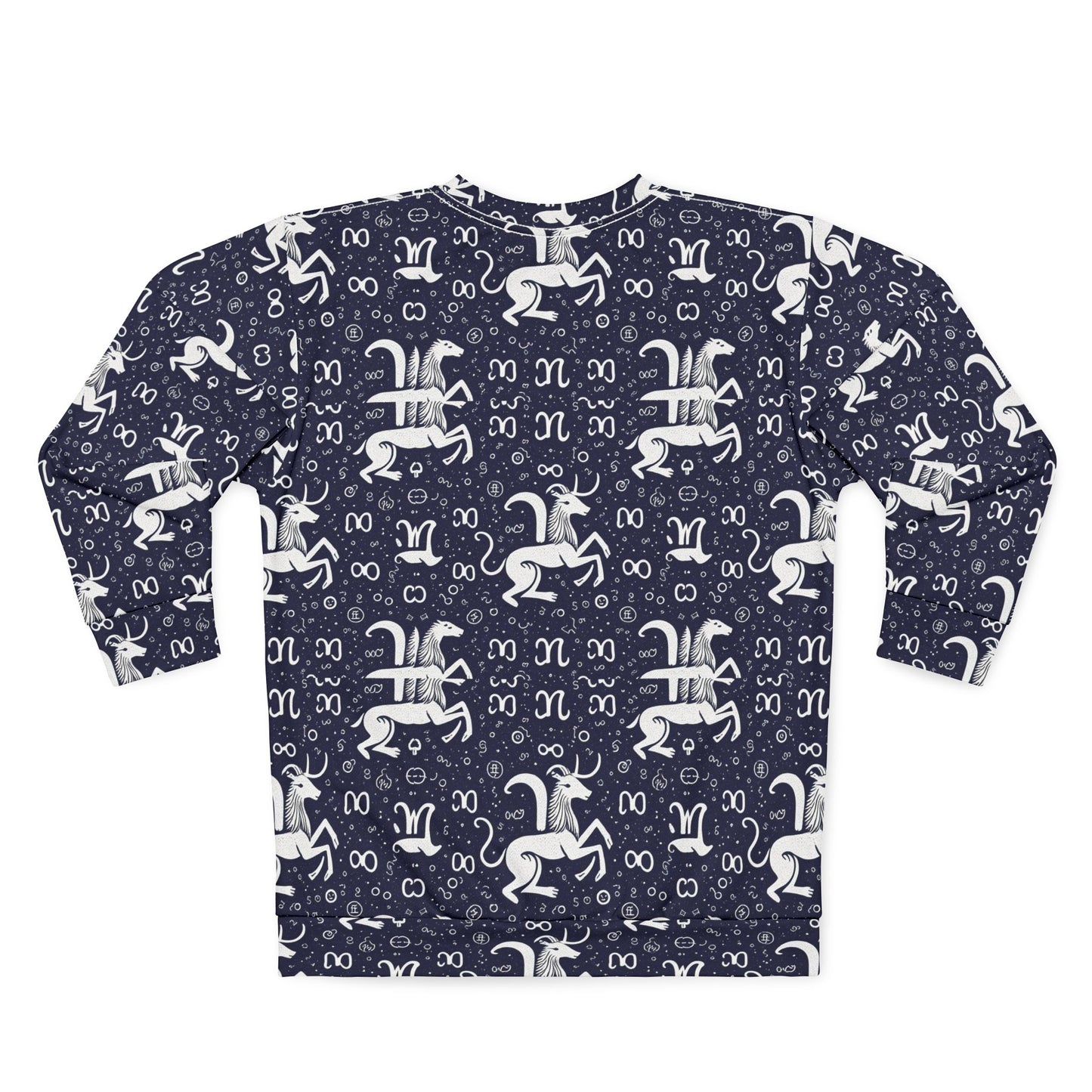 Unisex Sweatshirt, Zodiac Design, Pattern, Aquarius, AOP