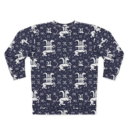 Unisex Sweatshirt, Zodiac Design, Pattern, Aquarius, AOP