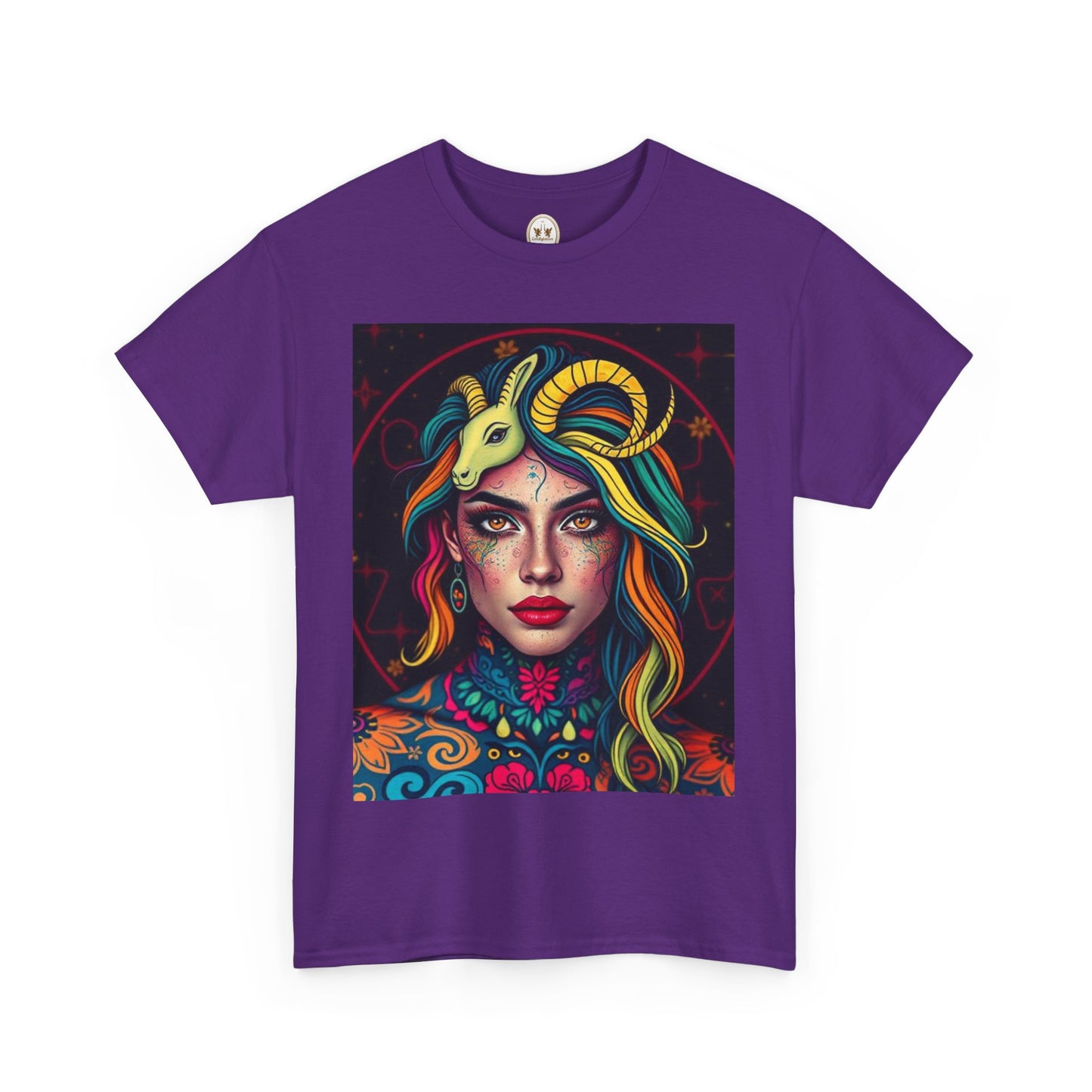 Unisex Heavy Cotton T-Shirt, Capricorn, Zodiac v2, Sexy Art