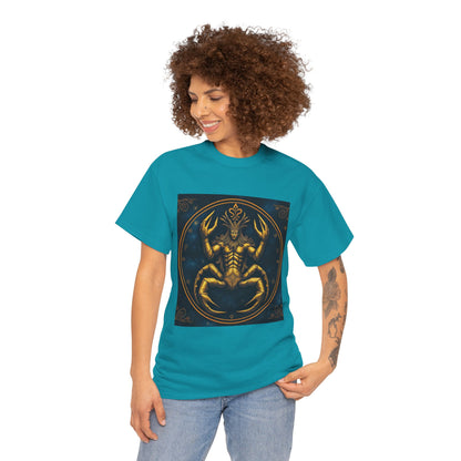 Unisex Heavy Cotton T-Shirt, Scorpion King 1v, Cancer Zodiac Design