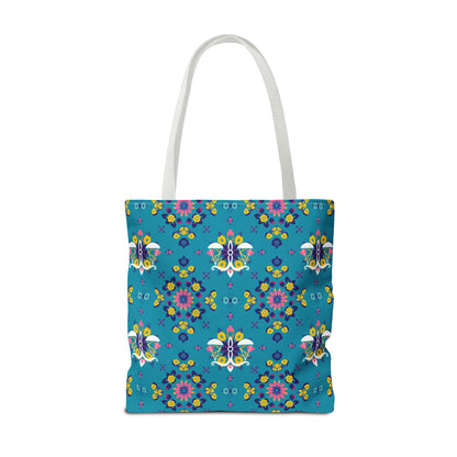 Tote Bag (AOP), Libra, Zodiac v1, Flower Pattern