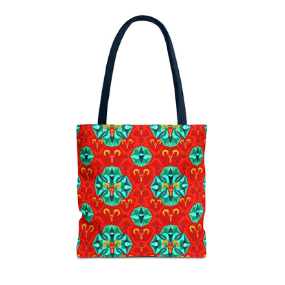 Tote Bag (AOP), Aries, Zodiac v1, Jewel Pattern