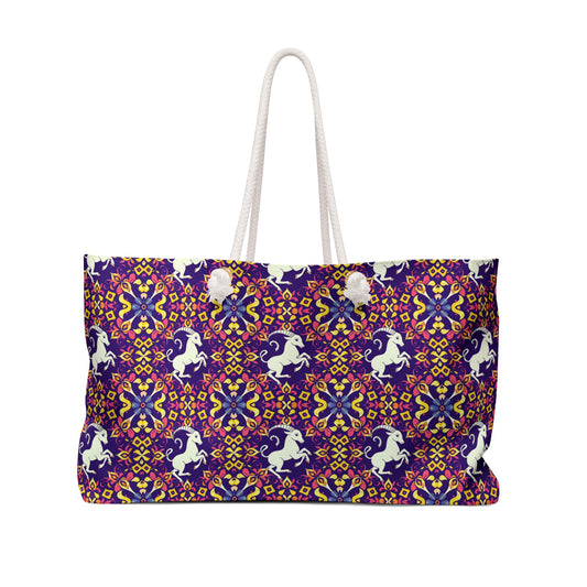 Weekender Bag, Capricorn, Zodiac, Flower Pattern