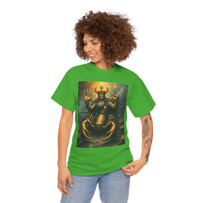 Unisex Heavy Cotton T-Shirt, Desert Scorpio King, Zodiac Design