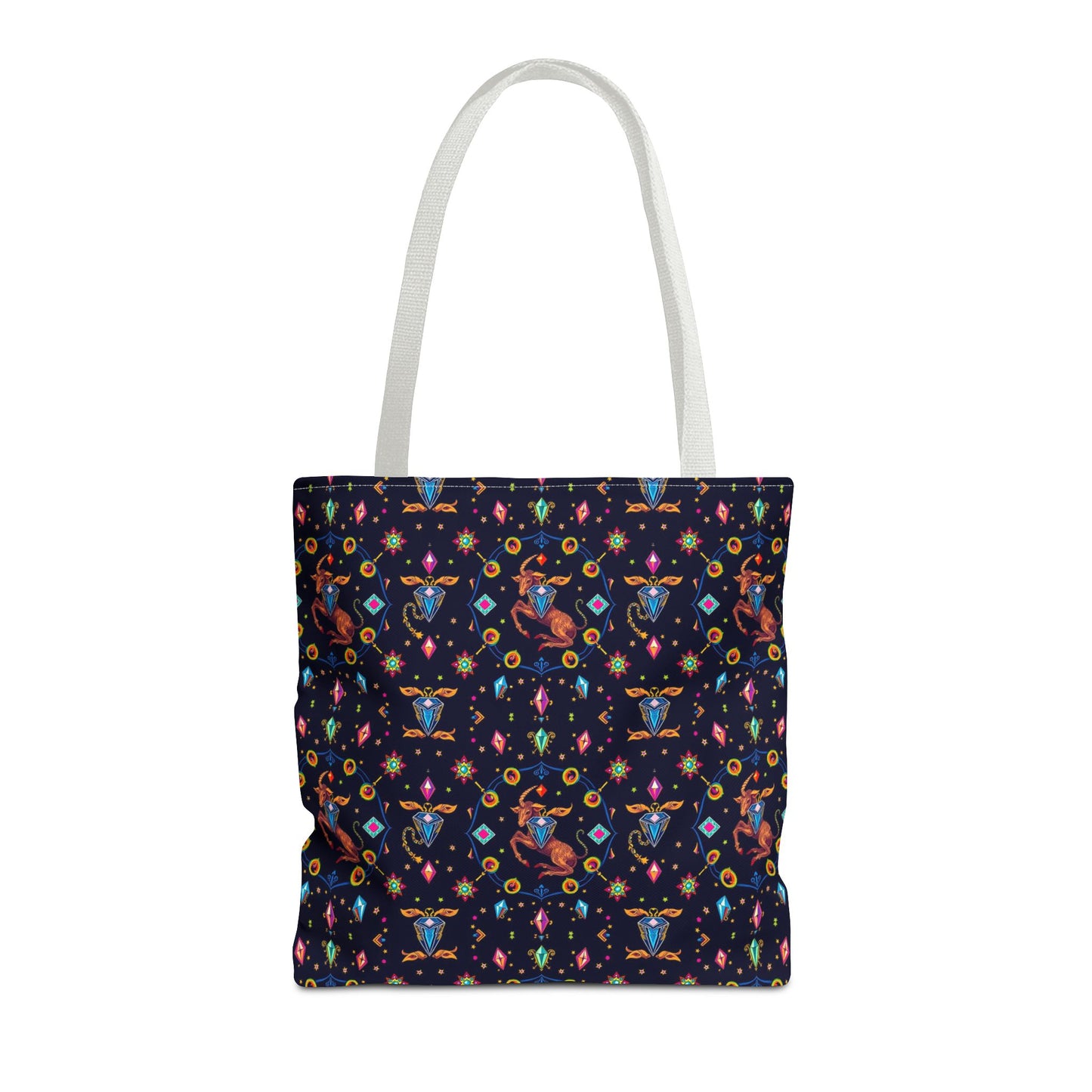 Tote Bag (AOP), Capricorn, Zodiac v1, Jewel Pattern