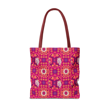 Tote Bag (AOP), Gemini, Zodiac v1, Flower Pattern