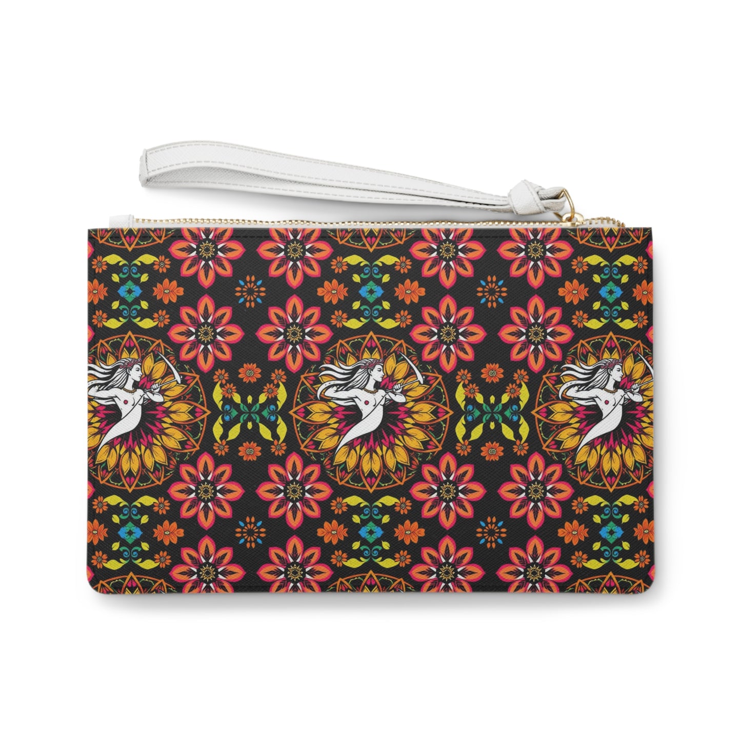 Clutch Bag, Sagittarius, Zodiac v3, Flower Pattern