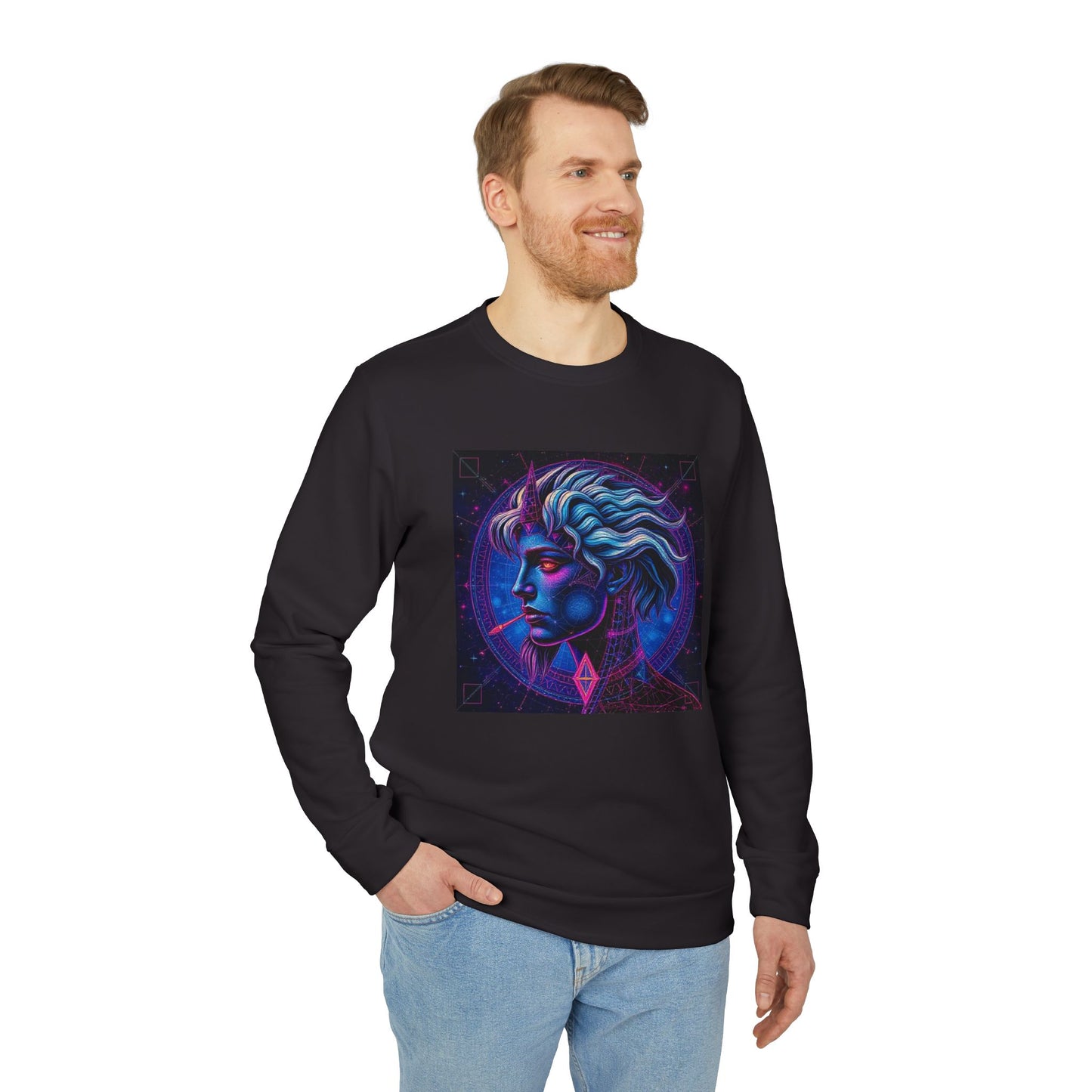 Adidas, Unisex Fleece Crewneck Sweatshirt, Gemini, Pop Art v1, Zodiac
