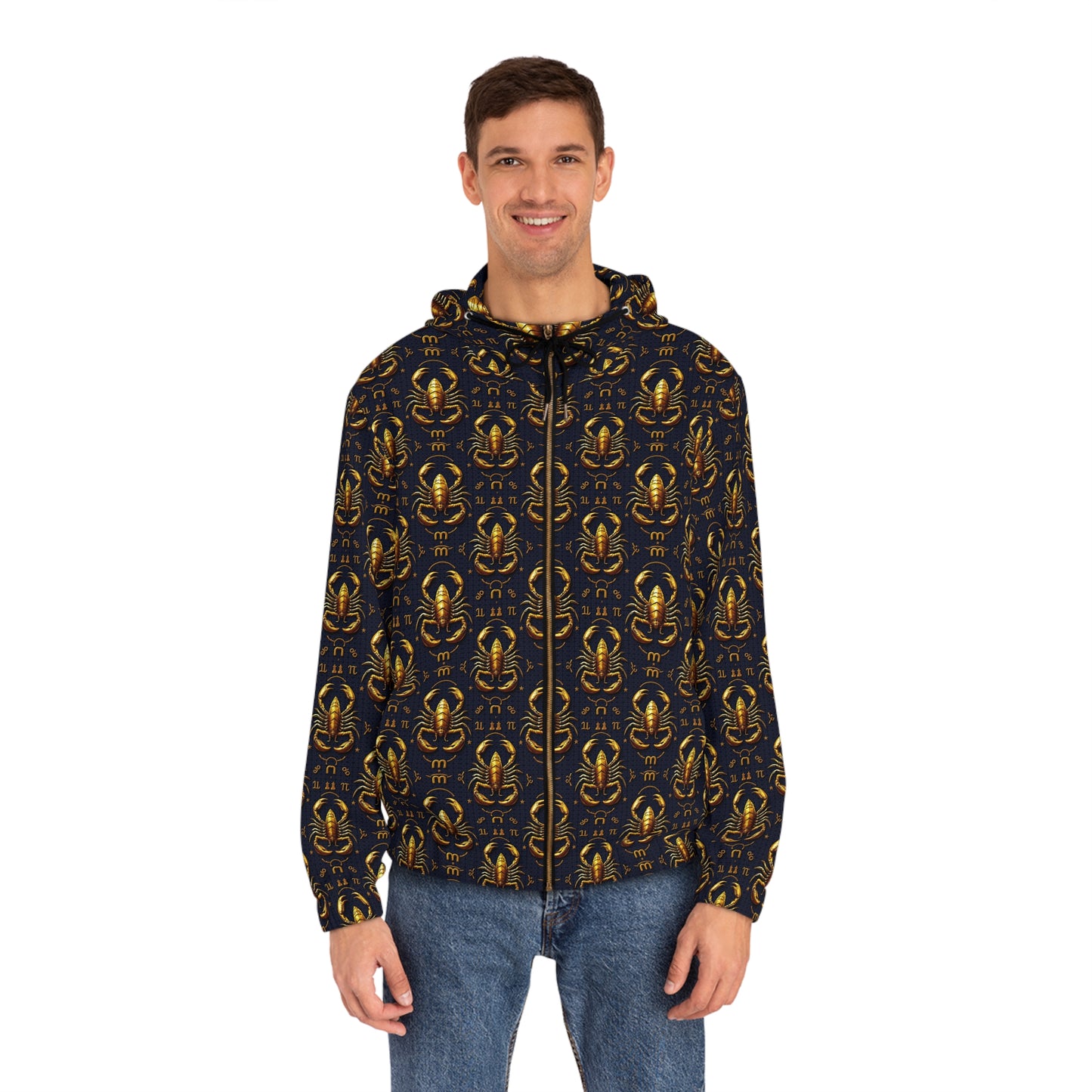 Full-Zip Hoodie (AOP), Scorpio, Zodiac v4, Pattern
