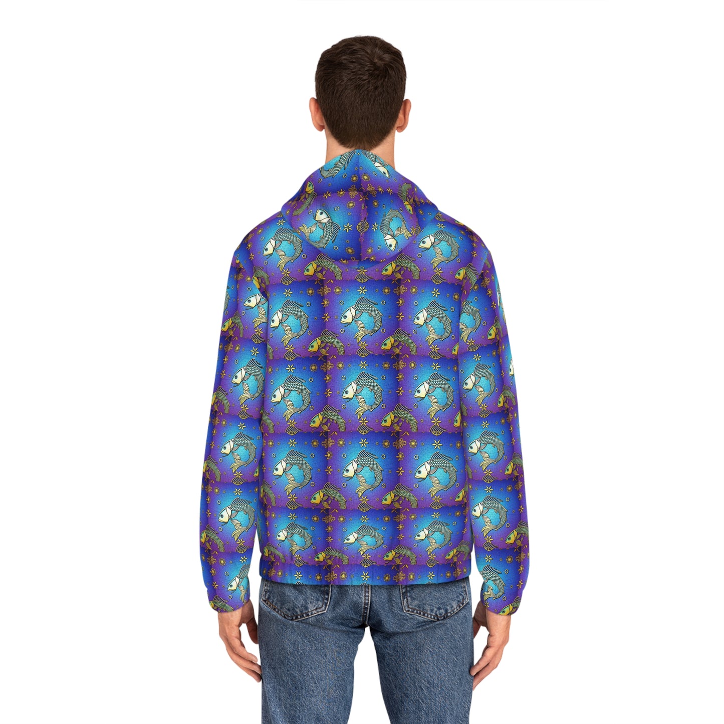 Full-Zip Hoodie (AOP), Pisces, Zodiac, Pattern