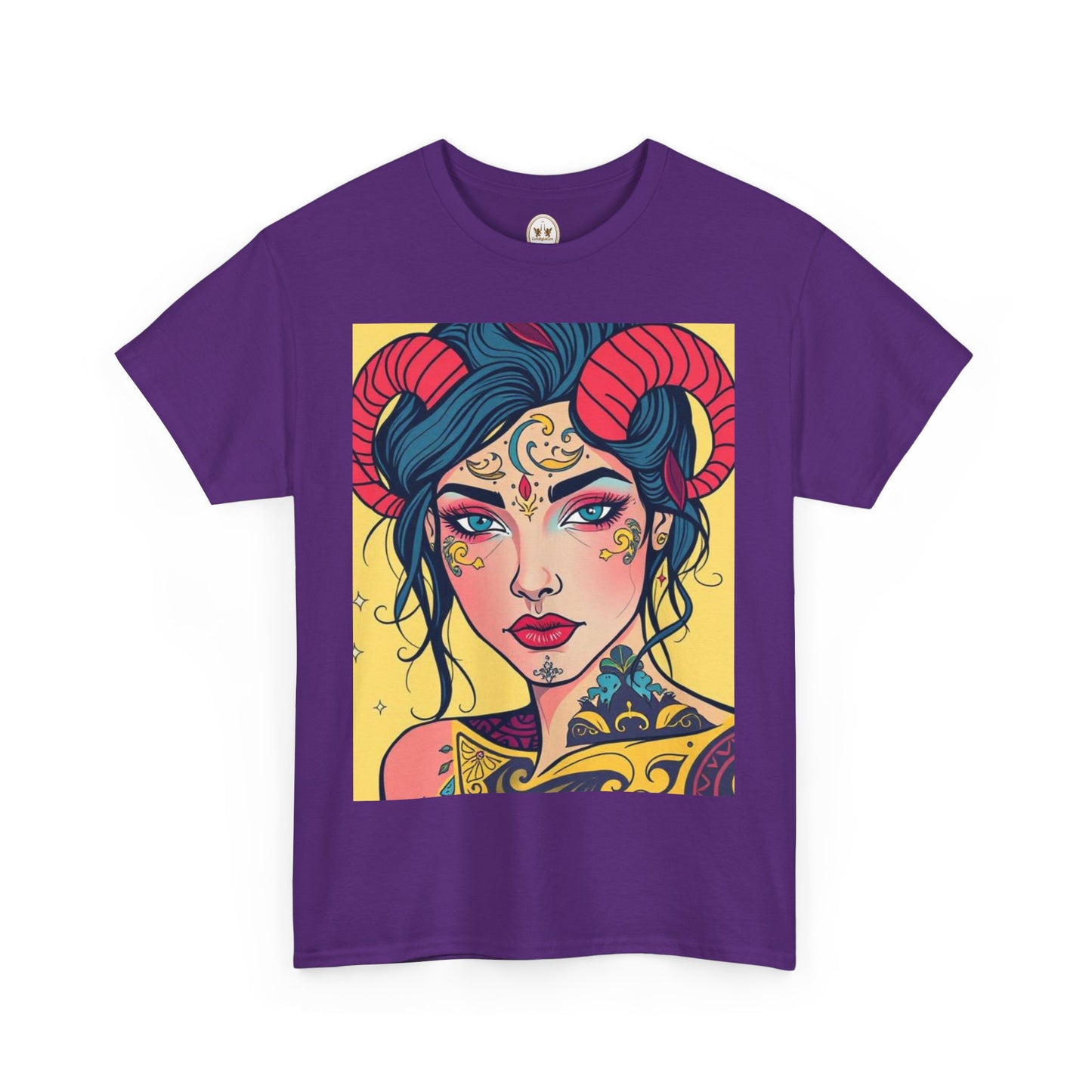 Unisex Heavy Cotton T-Shirt, Aries, Zodiac, Sexy Art