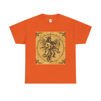 Unisex Heavy Cotton T-Shirt, Pencil Art v1, Gemini Zodiac Design