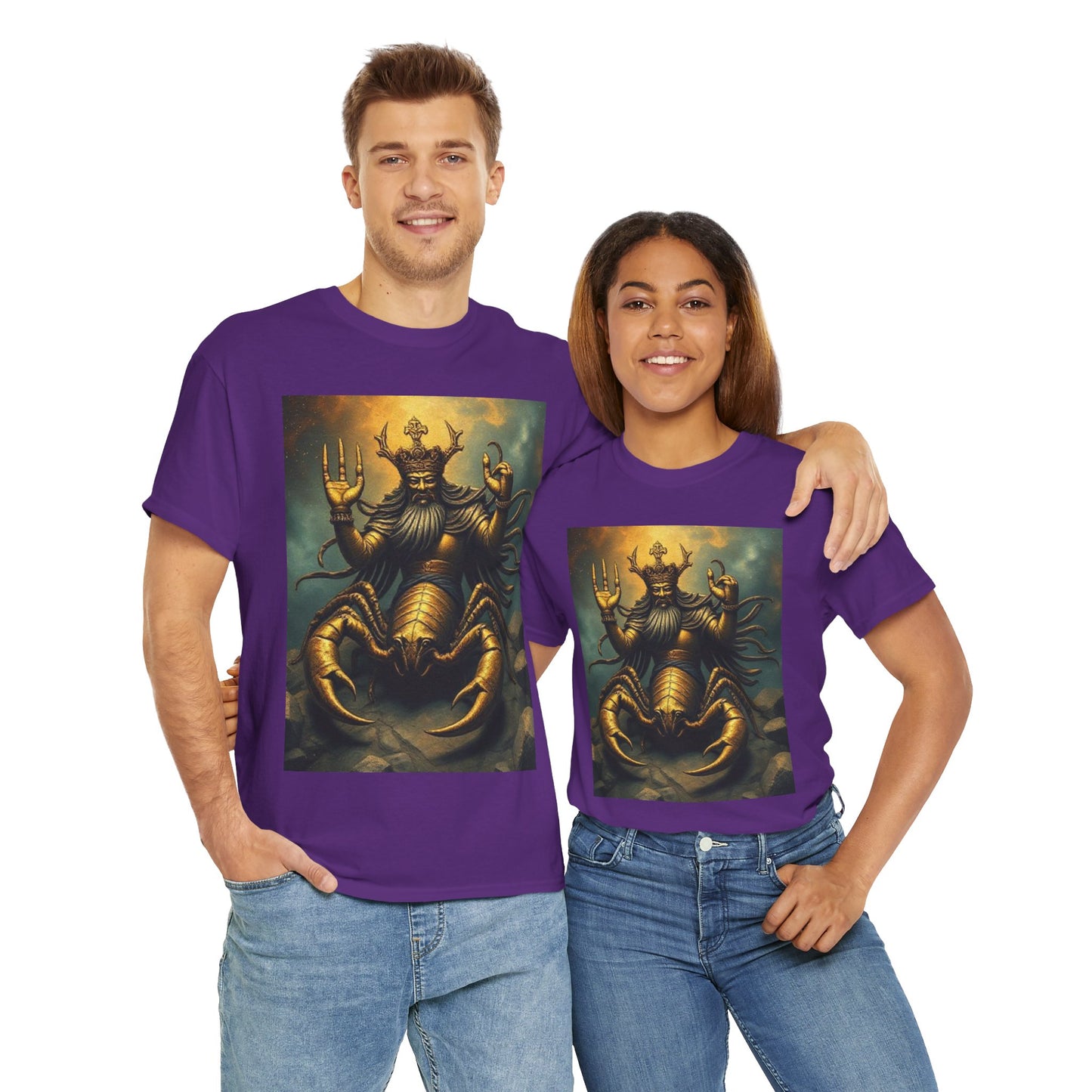 Unisex Heavy Cotton T-Shirt, Desert Scorpio King, Zodiac Design