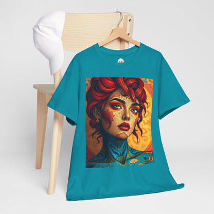 Unisex Heavy Cotton T-Shirt, Aquarius, Zodiac, Sexy Art