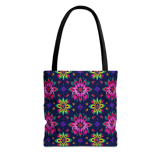 Tote Bag (AOP), Scorpio, Zodiac v2, Flower Pattern