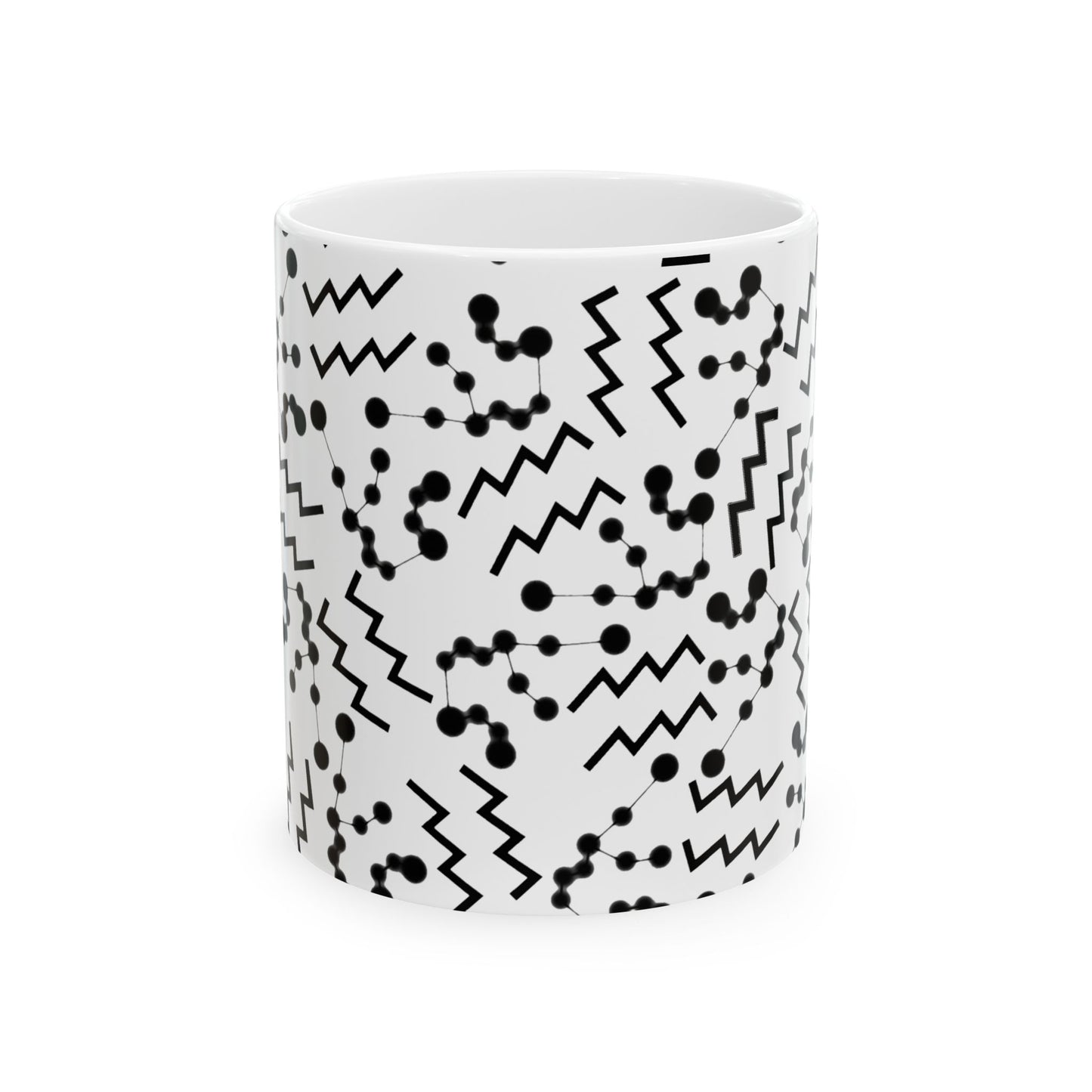 Ceramic Mug, (11oz, 15oz), Ceramic Coffee Mug, AOP, Constellation & Symbol, Aquarius Zodiac Design