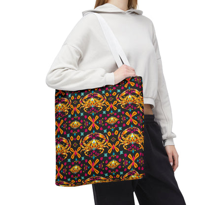 Tote Bag (AOP), Cancer, Zodiac v1, Jewel Pattern